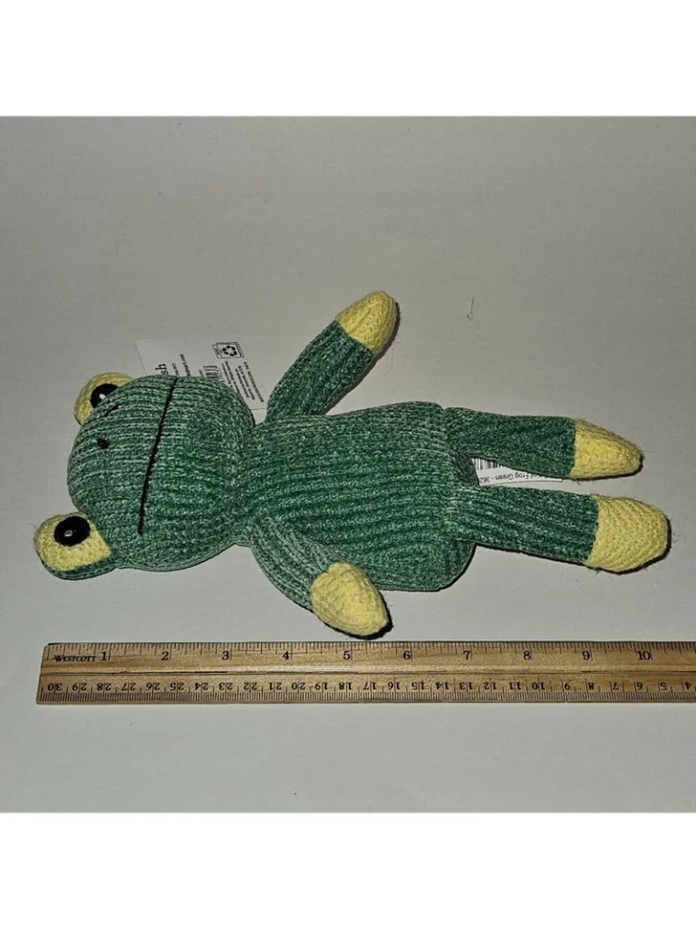 Frog Knit Plush Green Yellow 10